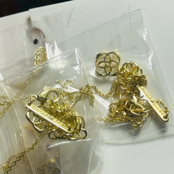 Kendra Scott Elisa Gold Necklace Dichroic Glass Pendant Iridescent + BONUS - Picture 10 of 12